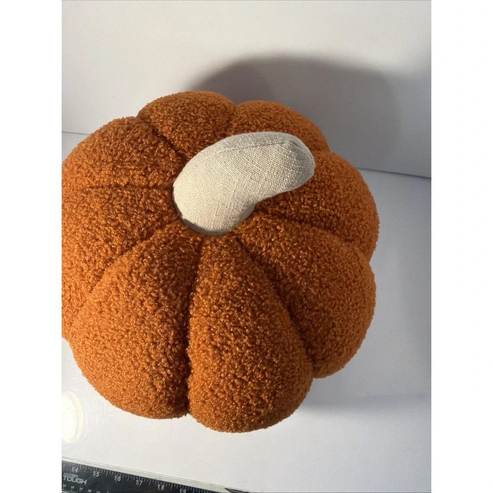 Brentwood Originals Halloween Faux Fur Orange Pumpkin Shaped 13x13